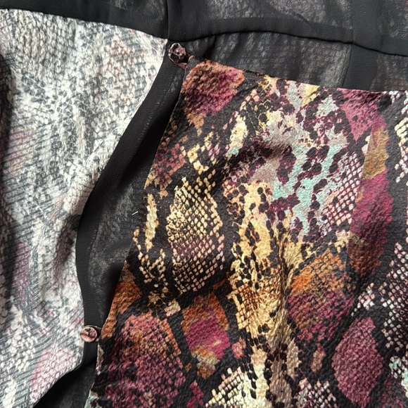 NEW REBECCA TAYLOR Snakeskin Print Silk Wrap Dress 12 - Picture 16 of 16